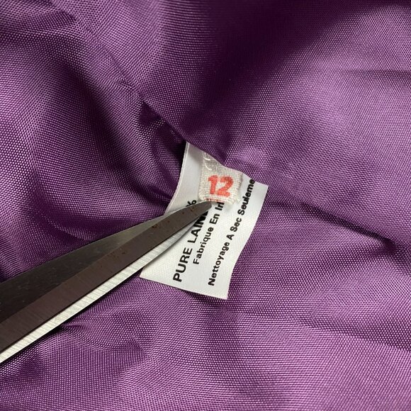 Vintage Donegal Design Ireland Mohair Blend Coat Jacket Women's Size 12 Purple - Picture 9 of 13